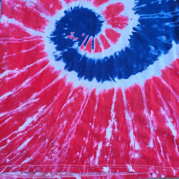 City Streets Tie Dye T Shirt Size XL Red White Blue Casual Hippie Indie Festival - Picture 3 of 9